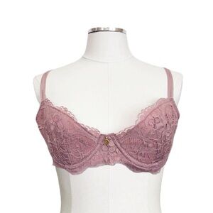 marilyn monroe | boho elegant scallop lace floral underwire demi  bra | sz 34c